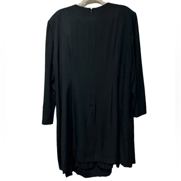 Vintage Perceptions Black and White Striped Mini Dress Attached Cardigan Cover - Picture 5 of 6